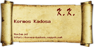 Kormos Kadosa névjegykártya